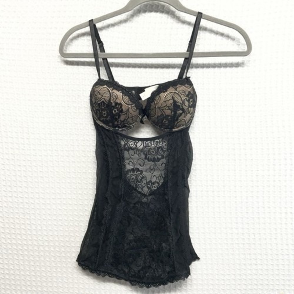 NWOT French Affair Padded Lace Strap Babydoll Lingerie Slip Dress‎ Women S China